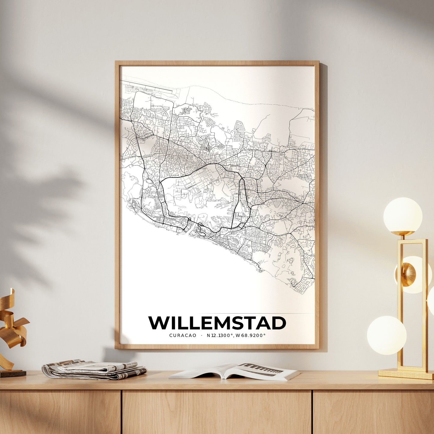 Willemstad Elegant Map Poster