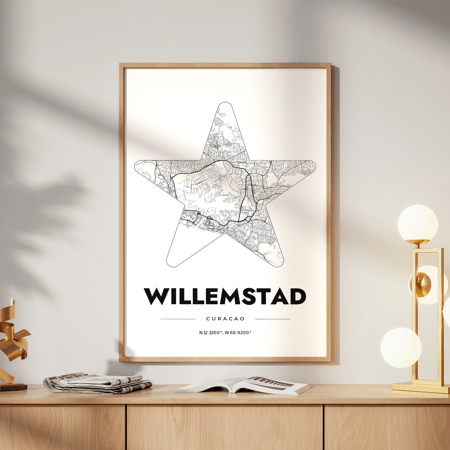 Willemstad Star Map Poster