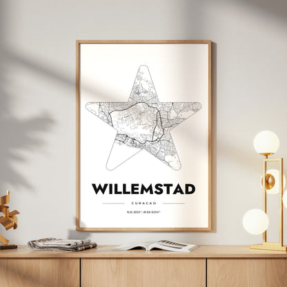 Willemstad Star Map Poster