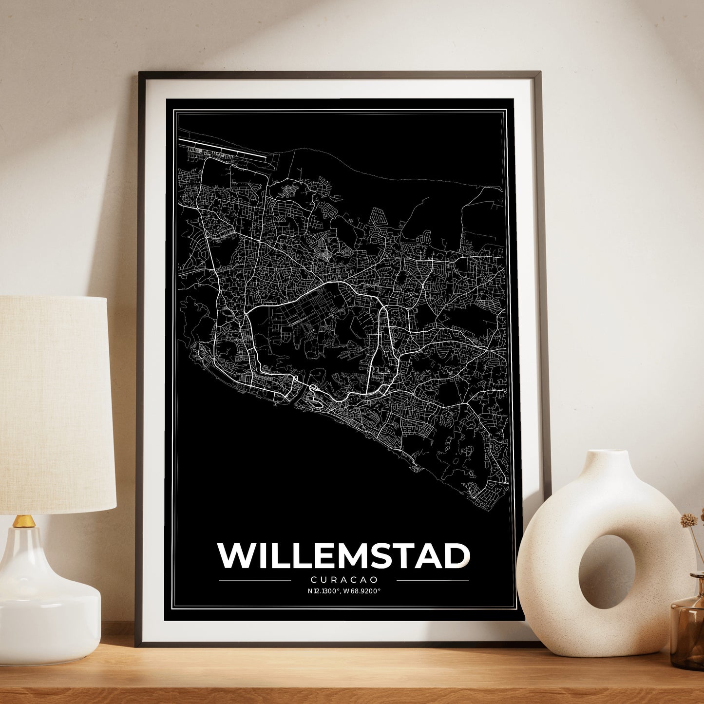 Willemstad Modern Map Poster