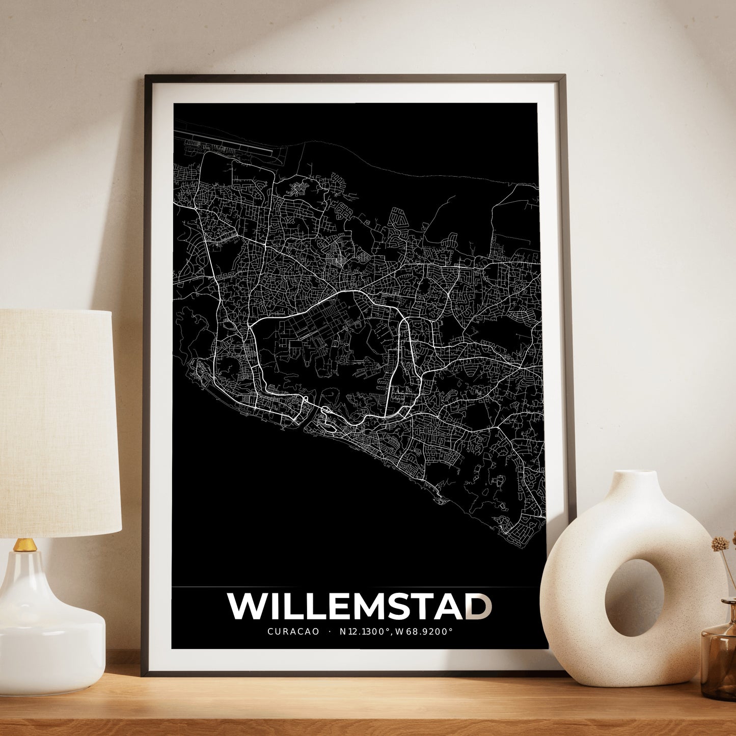 Willemstad Elegant Map Poster
