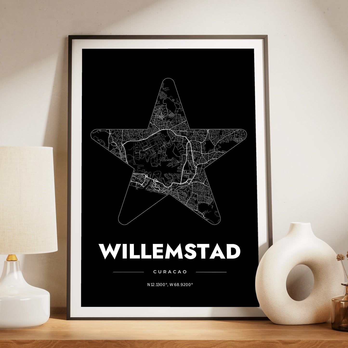 Willemstad Star Map Poster