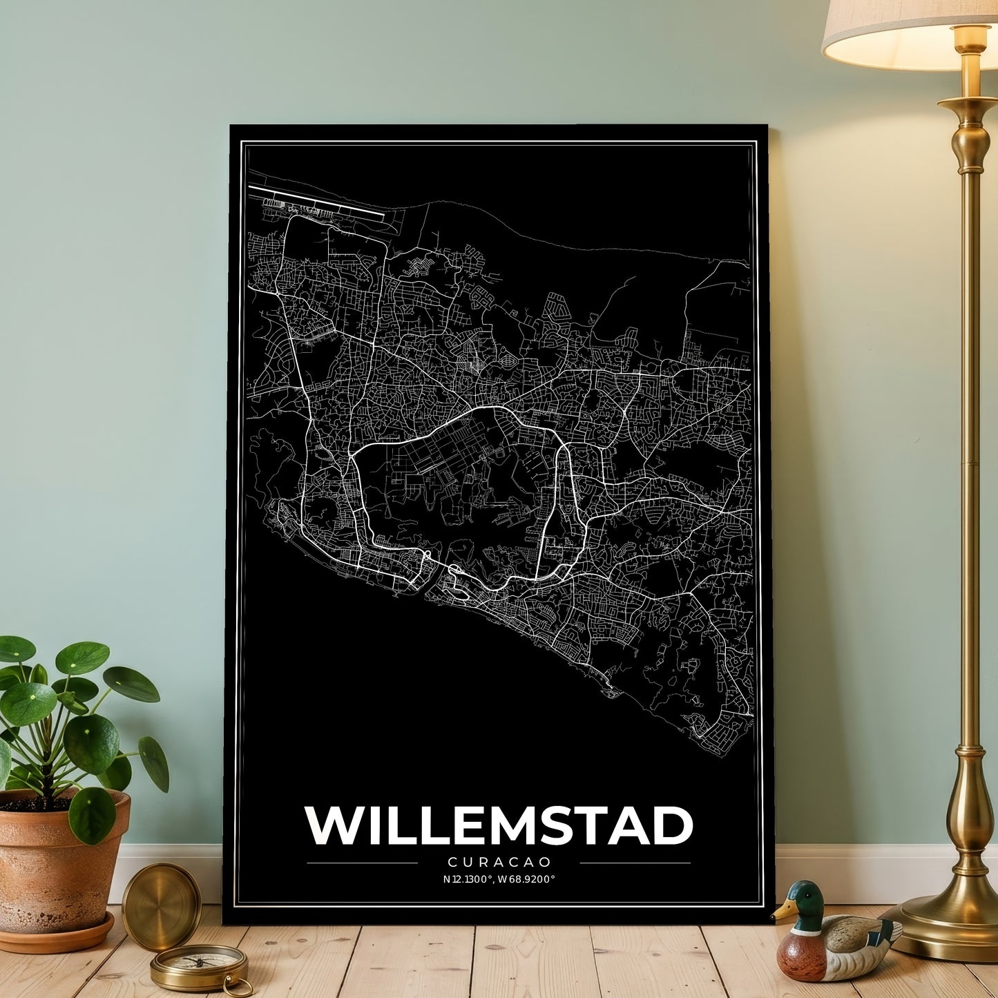 Willemstad Modern Map Poster