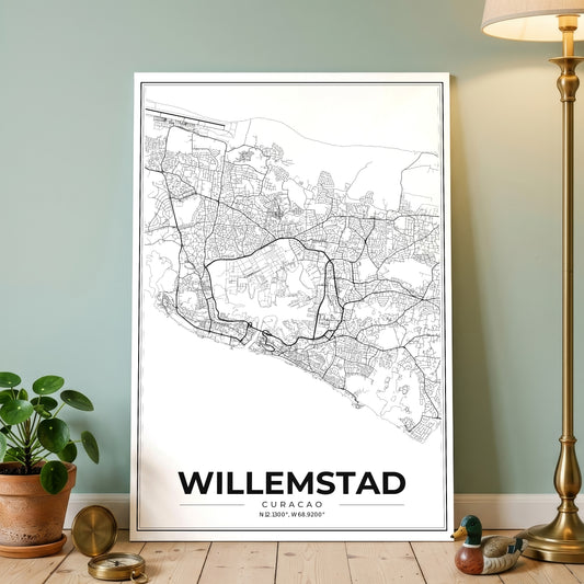 Willemstad Modern Map Poster