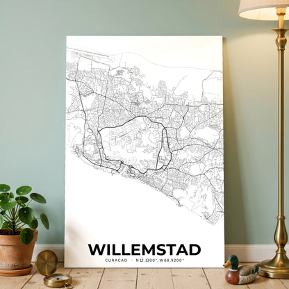 Willemstad Elegant Map Poster