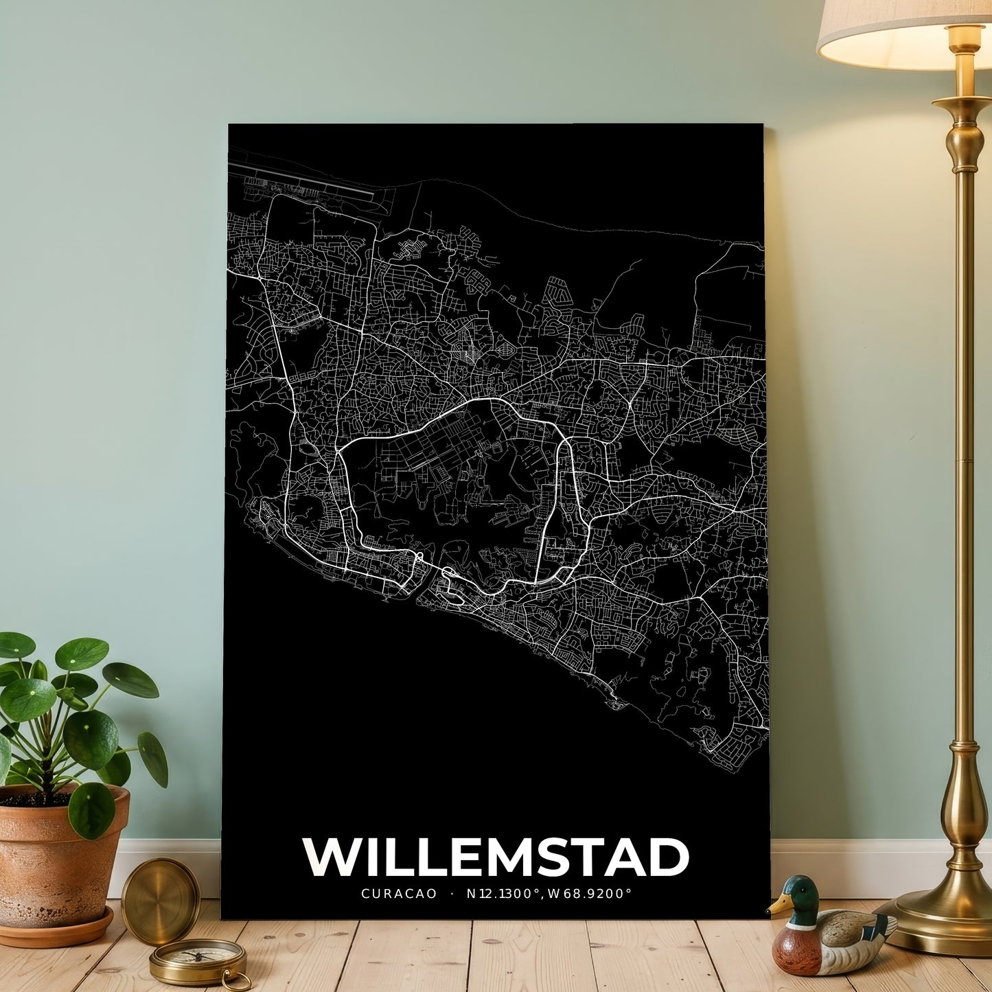 Willemstad Elegant Map Poster