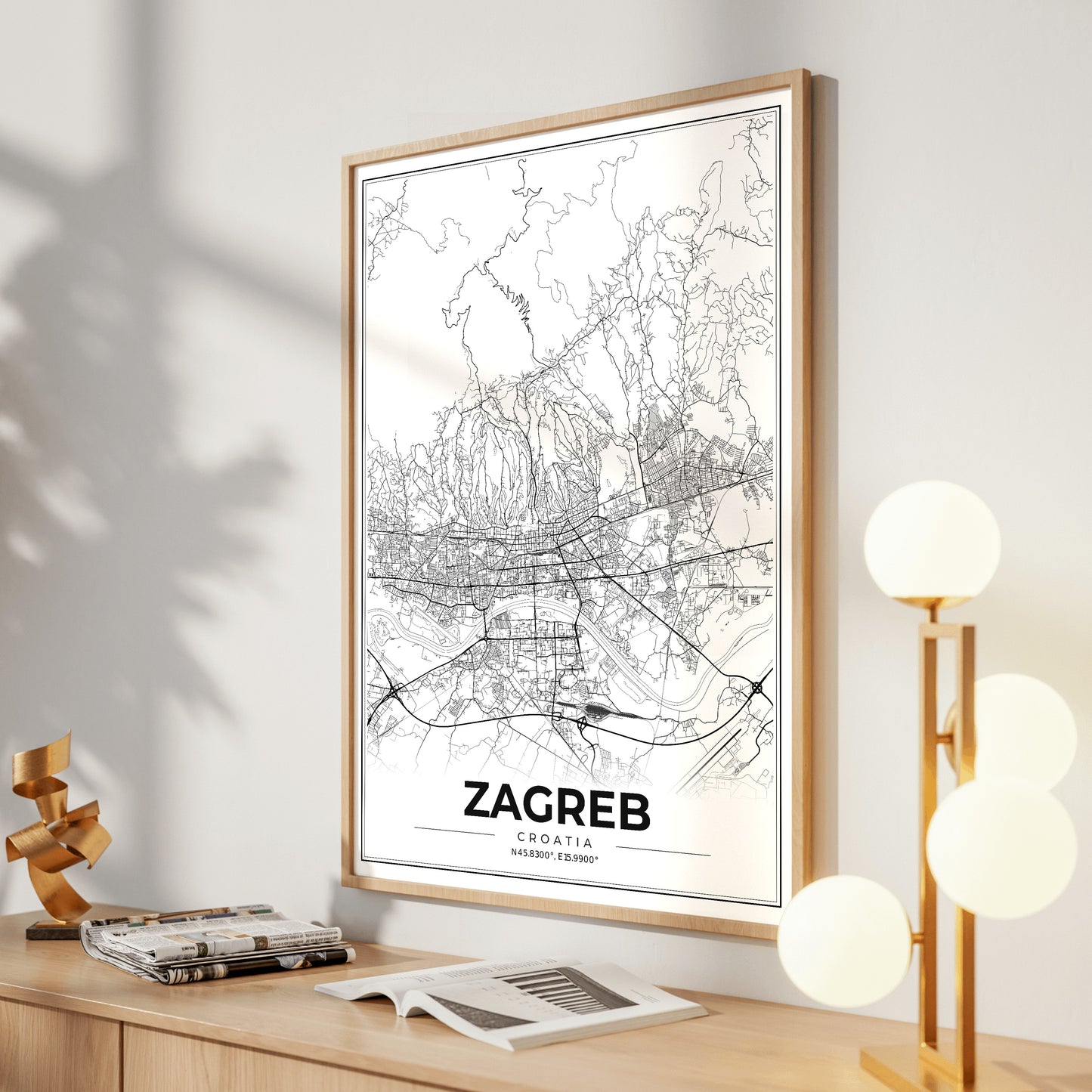 Zagreb Modern Map Poster