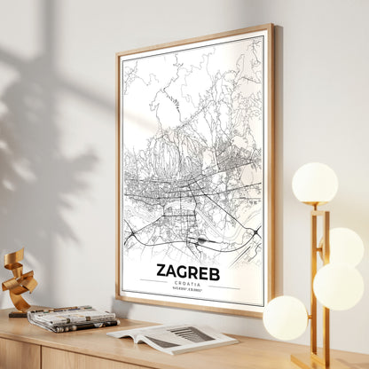 Zagreb Modern Map Poster