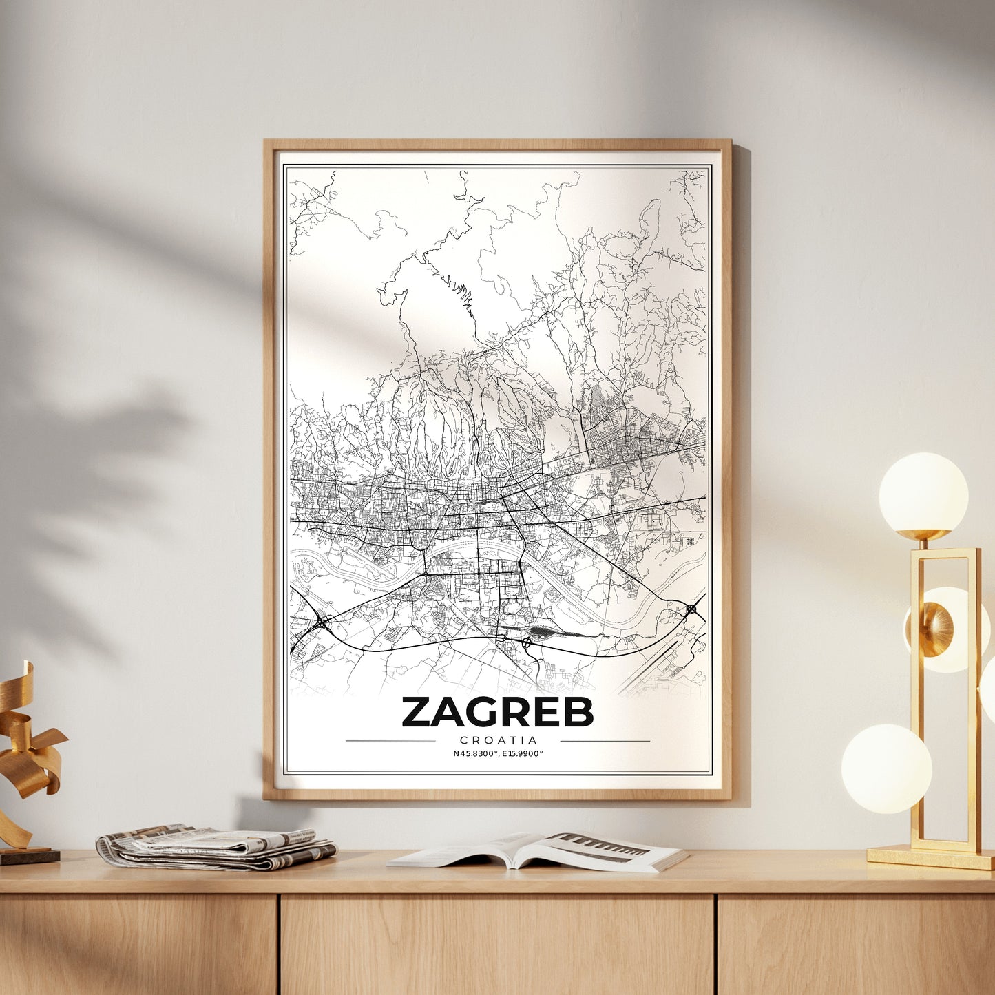 Zagreb Modern Map Poster