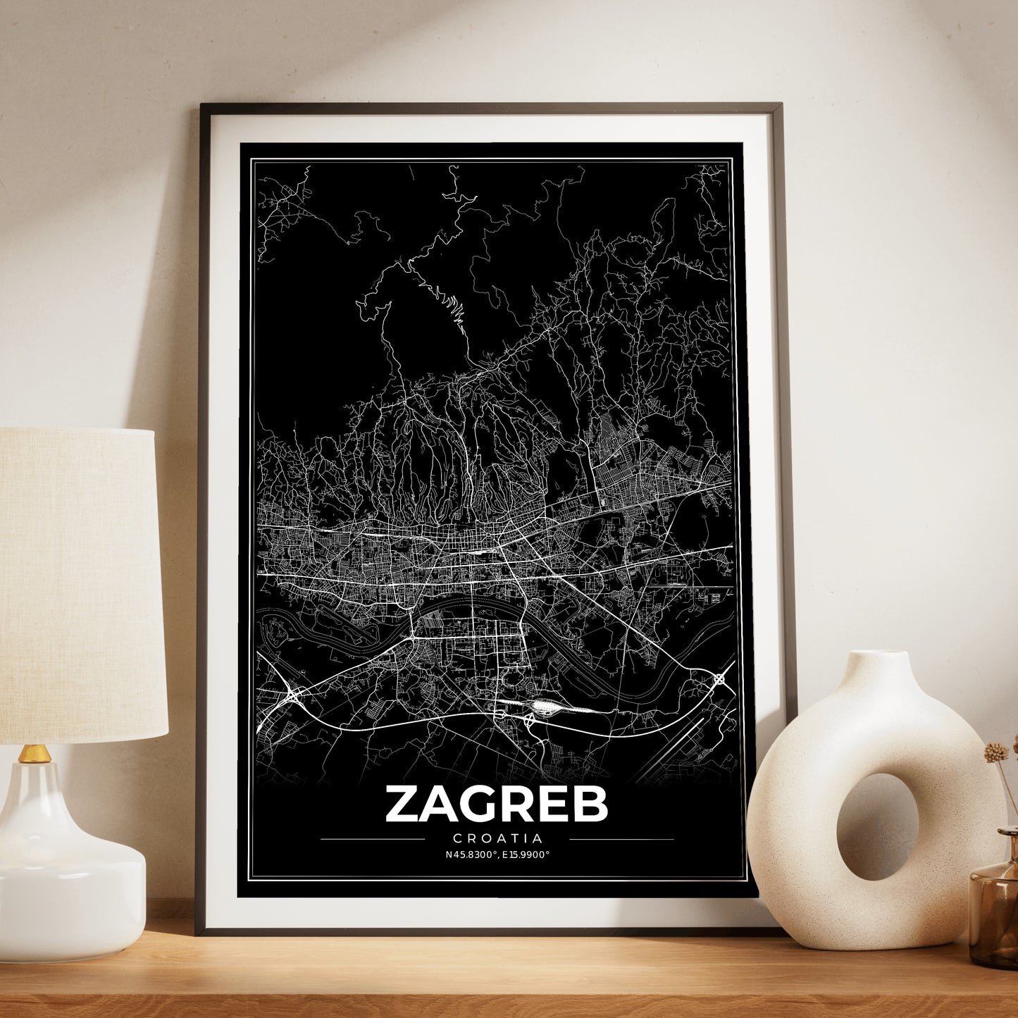 Zagreb Modern Map Poster
