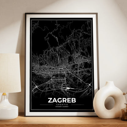 Zagreb Modern Map Poster