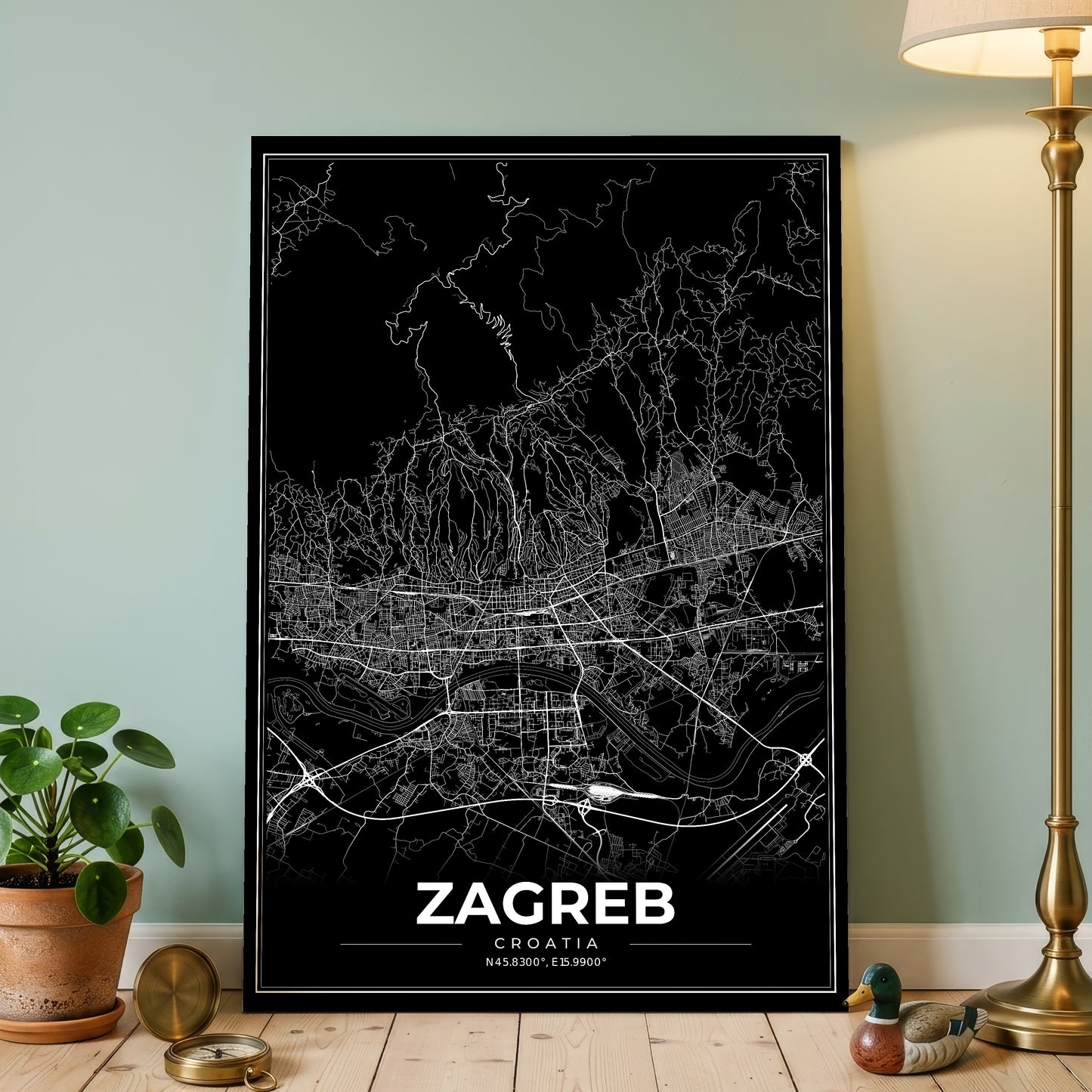 Zagreb Modern Map Poster