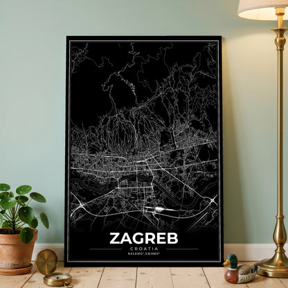 Zagreb Modern Map Poster
