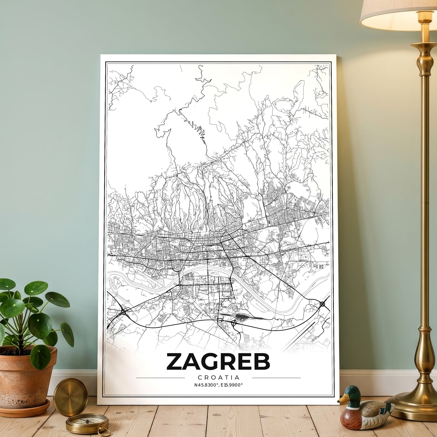 Zagreb Modern Map Poster