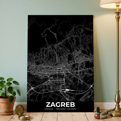 Zagreb Elegant Map Poster