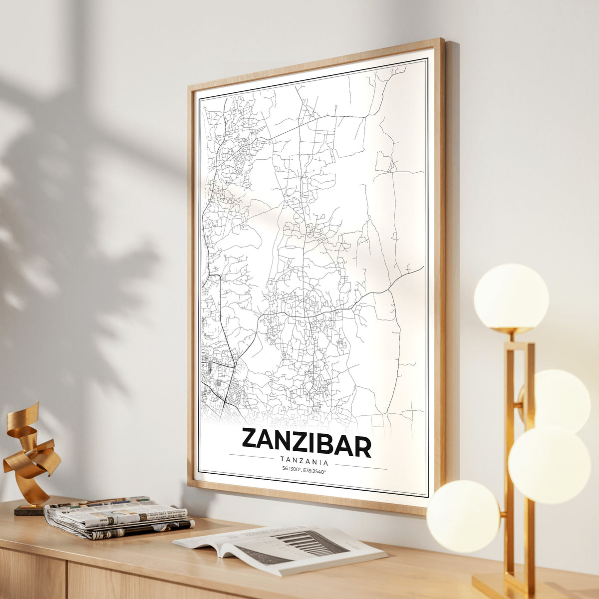 Zanzibar Modern Map Poster