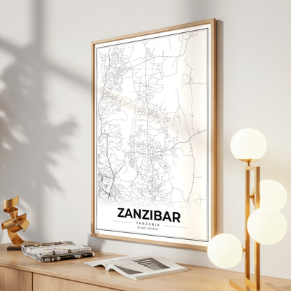 Zanzibar Modern Map Poster