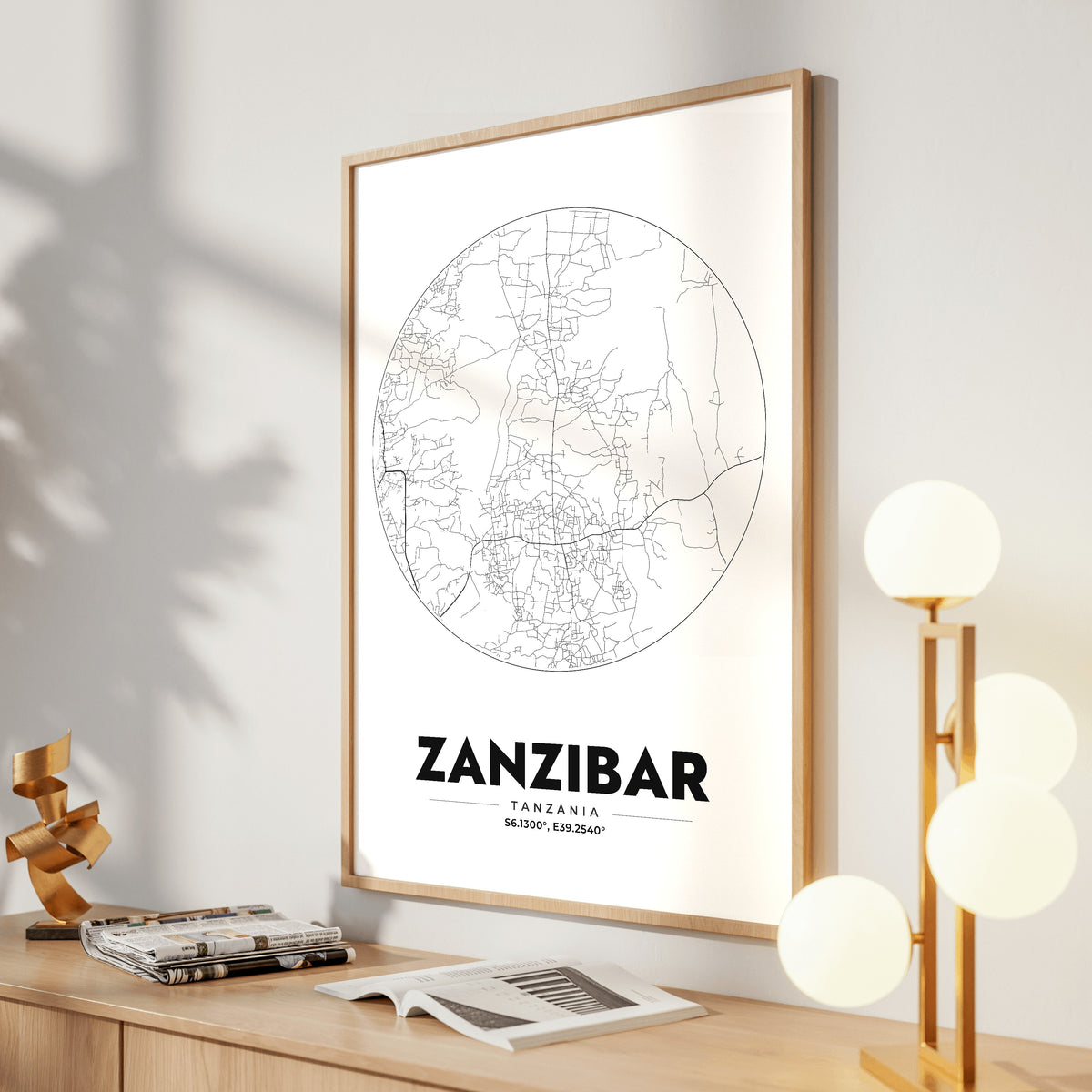 Zanzibar Spot Map Poster