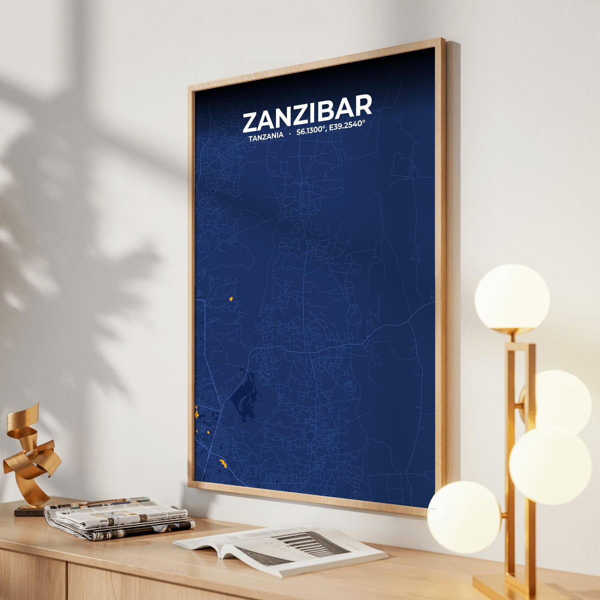 Zanzibar Ink Map Poster