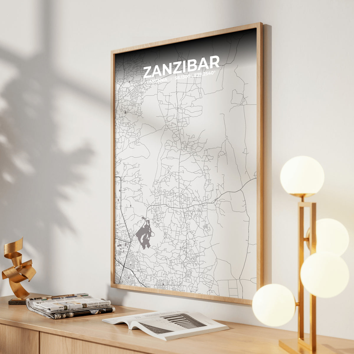 Zanzibar Ash Map Poster