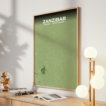 Zanzibar Clay Map Poster