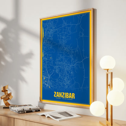 Zanzibar Blockbuster Map Poster