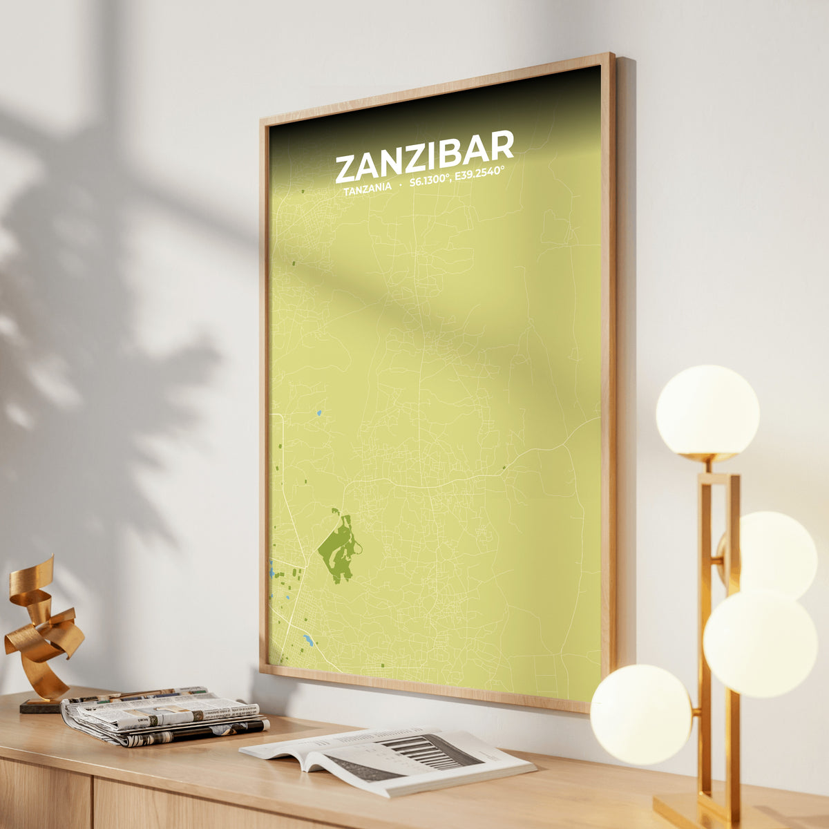 Zanzibar Fern Map Poster