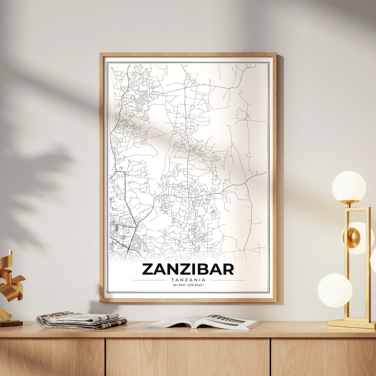 Zanzibar Modern Map Poster