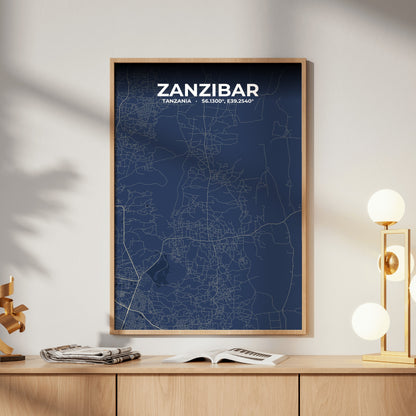 Zanzibar Anchor Map Poster