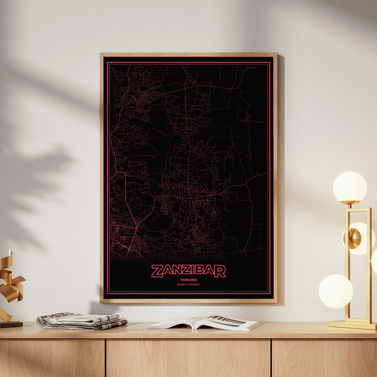 Zanzibar Phosphor Map Poster - System Alert
