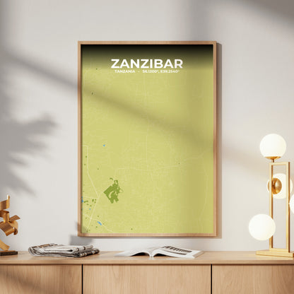 Zanzibar Fern Map Poster