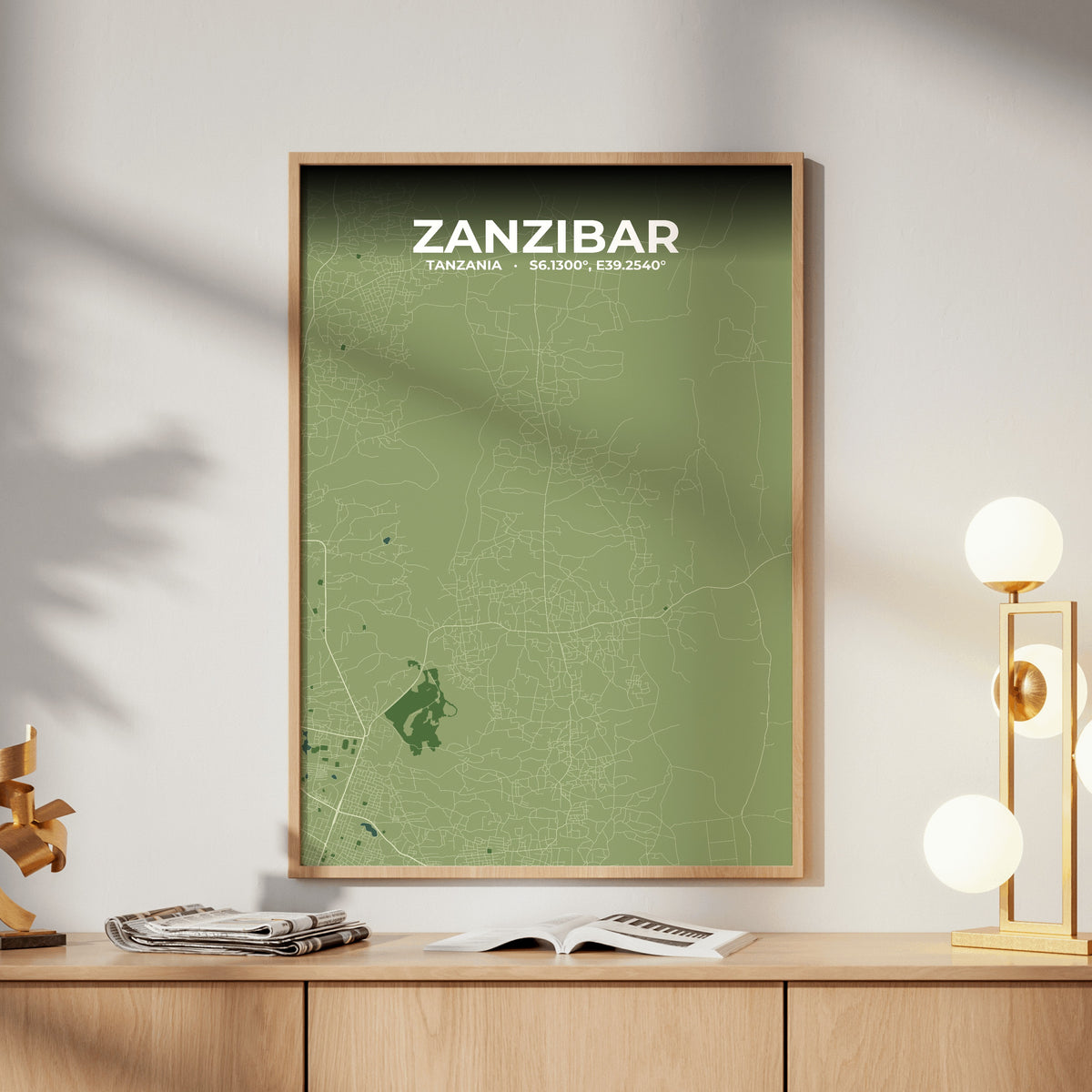 Zanzibar Clay Map Poster