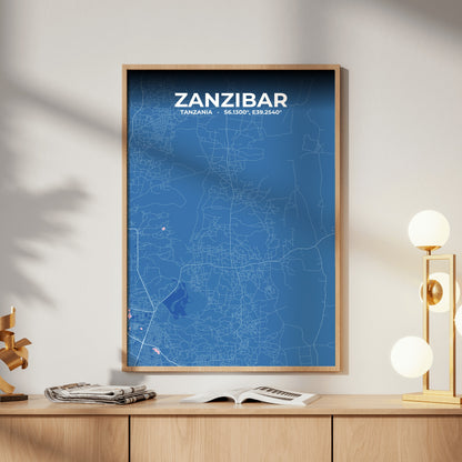 Zanzibar Candy Map Poster