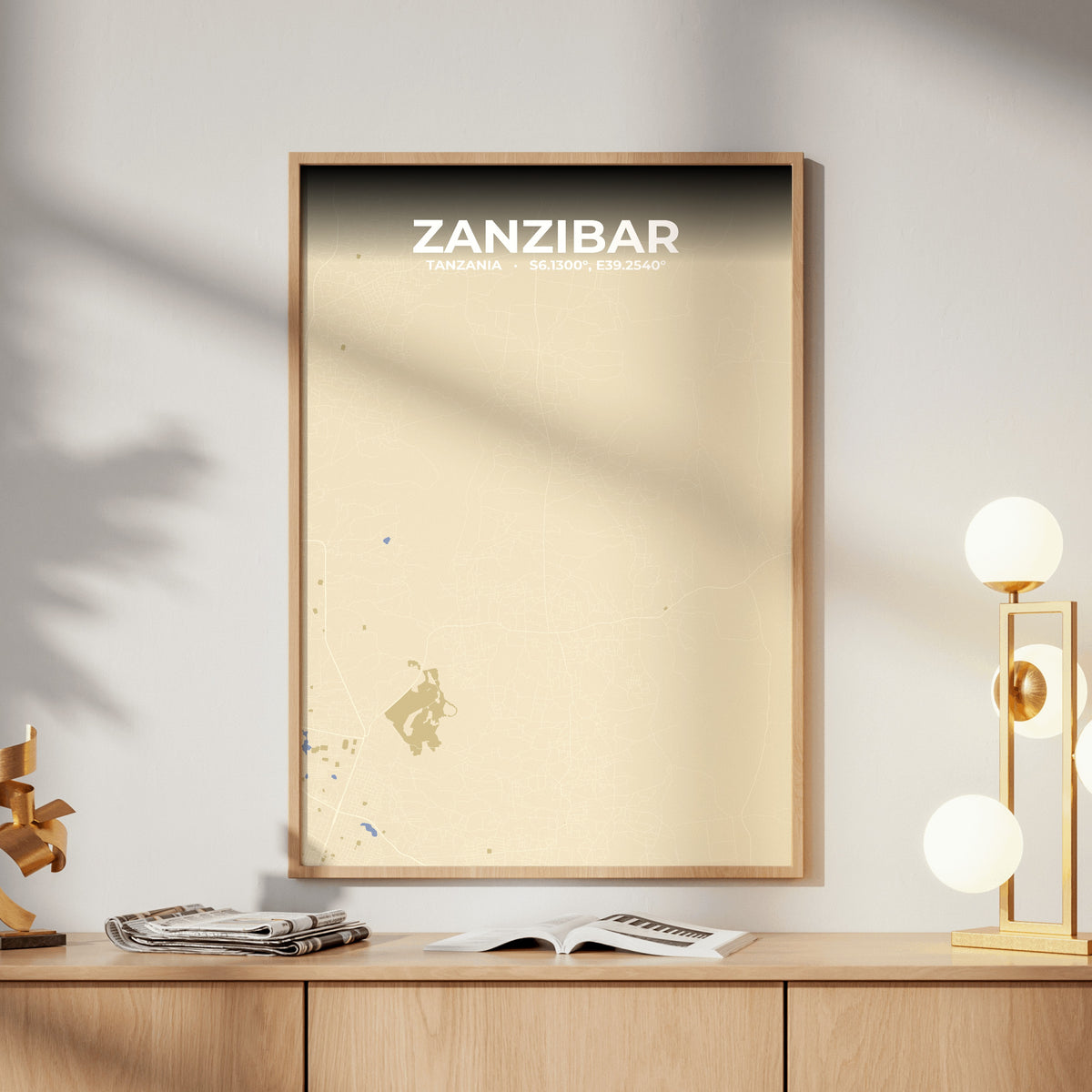 Zanzibar Barn Map Poster