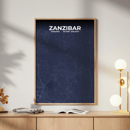 Zanzibar Tide Map Poster