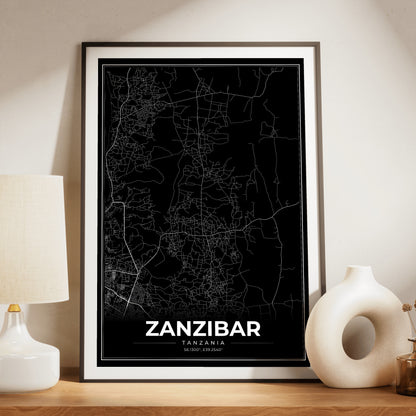 Zanzibar Modern Map Poster