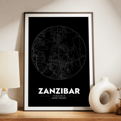 Zanzibar Spot Map Poster