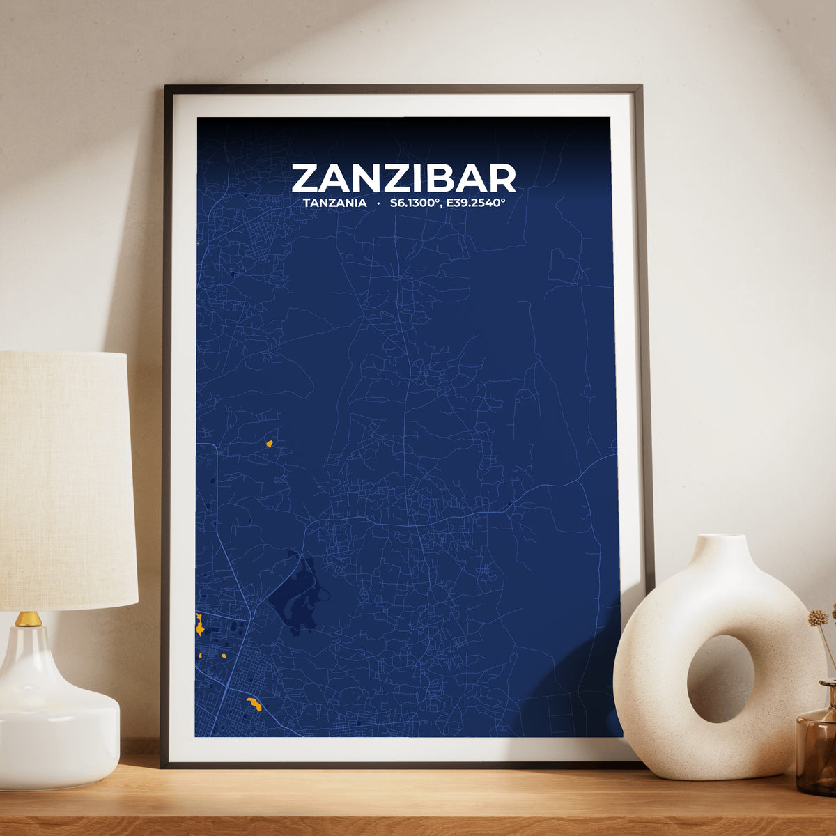 Zanzibar Ink Map Poster