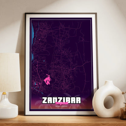 Zanzibar GTA Map Poster