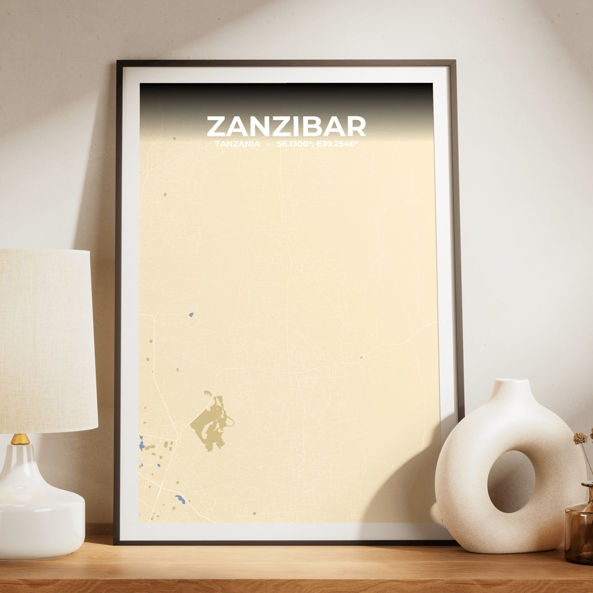 Zanzibar Barn Map Poster