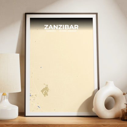 Zanzibar Barn Map Poster