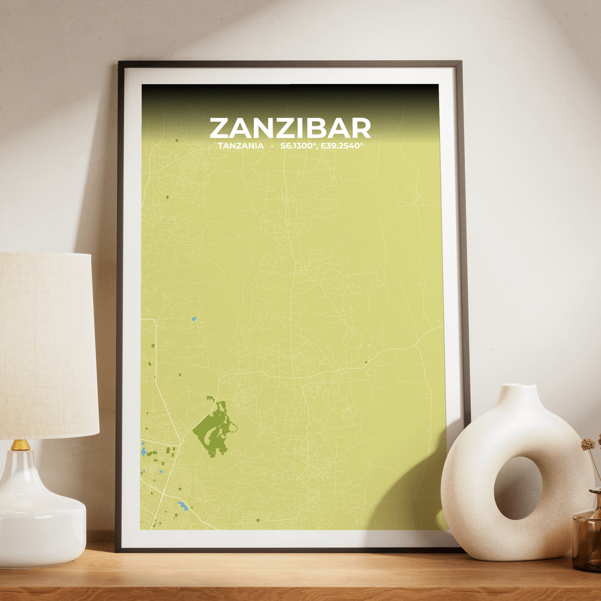 Zanzibar Fern Map Poster