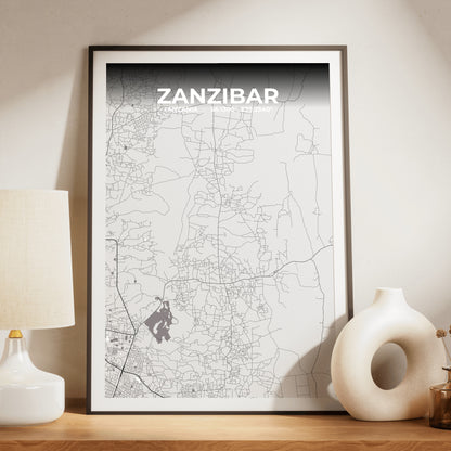 Zanzibar Ash Map Poster
