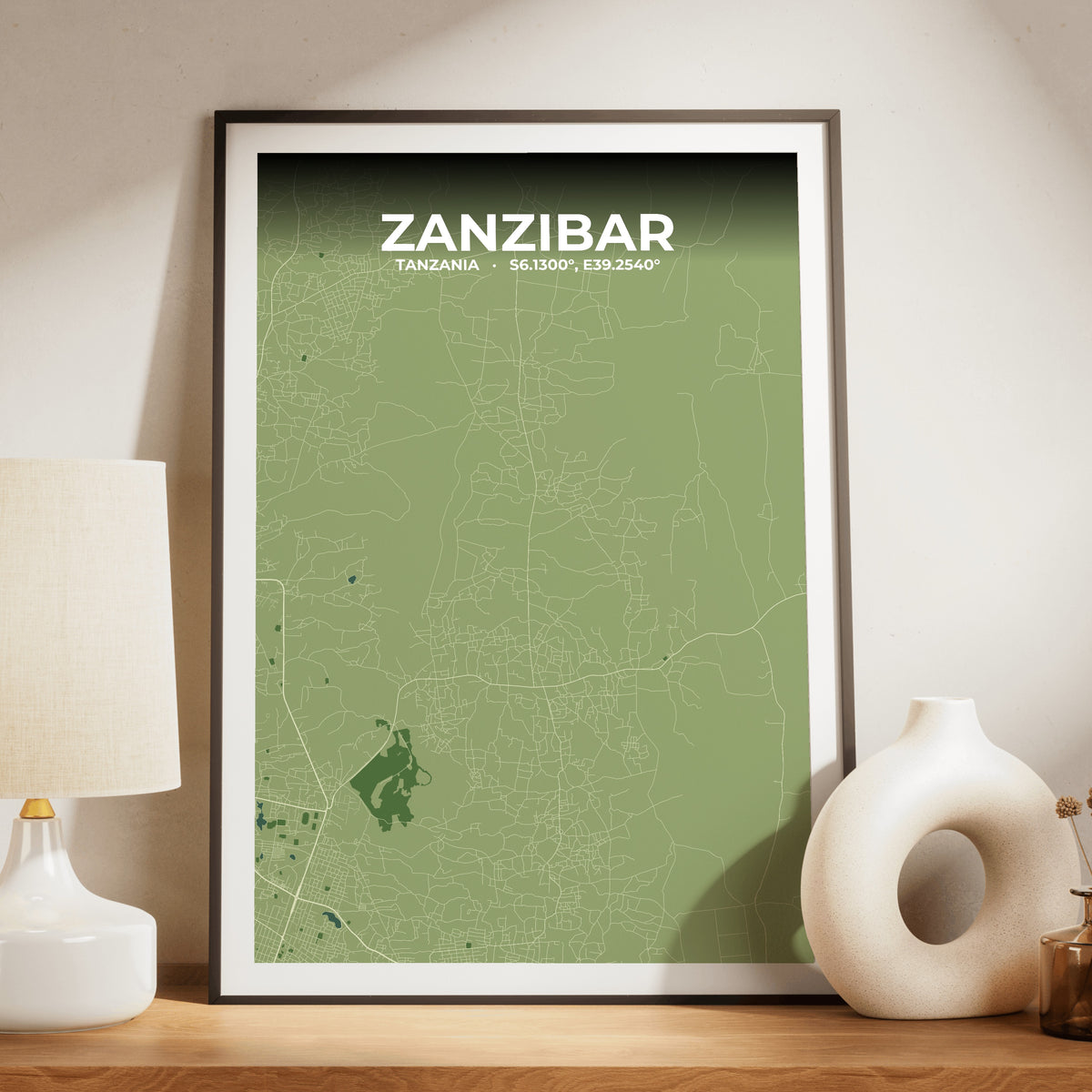 Zanzibar Clay Map Poster