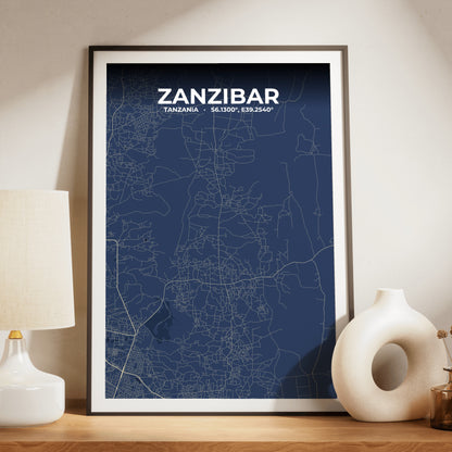 Zanzibar Anchor Map Poster