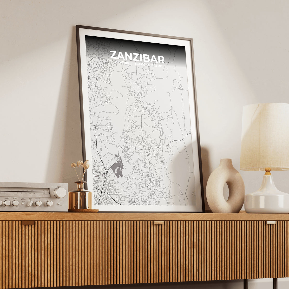 Zanzibar Ash Map Poster