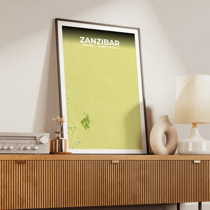 Zanzibar Fern Map Poster