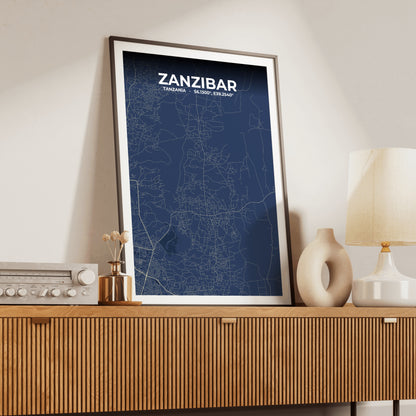 Zanzibar Anchor Map Poster