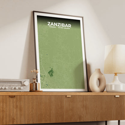 Zanzibar Clay Map Poster
