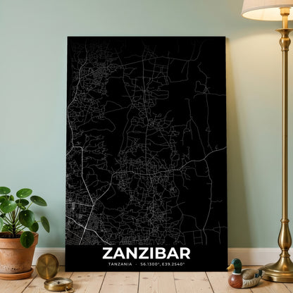 Zanzibar Elegant Map Poster